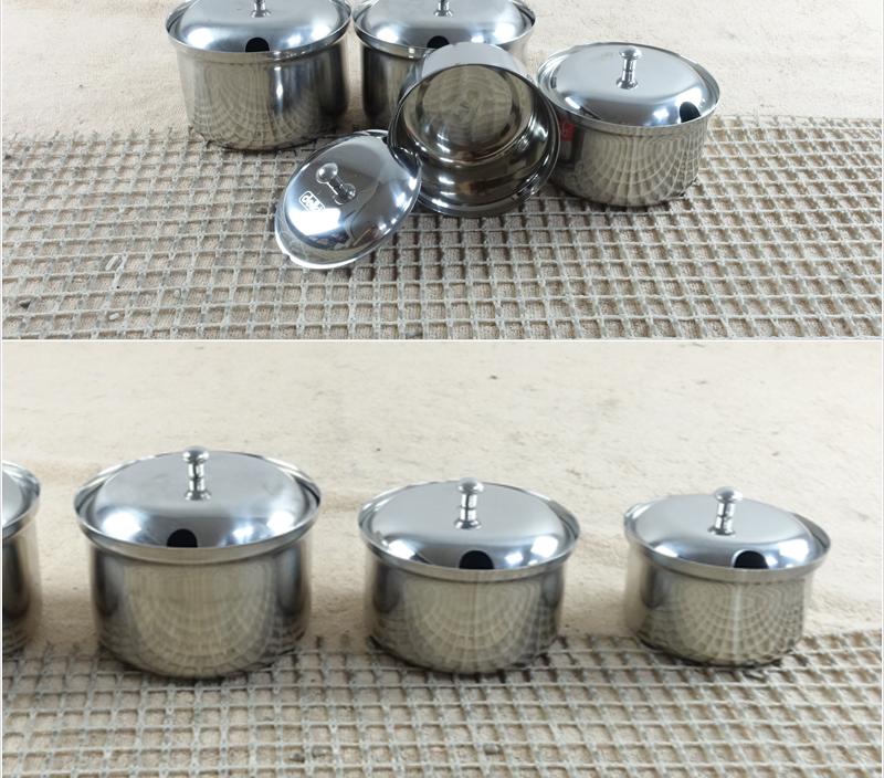 디앤케이깔끔한양념통(spicy pot)중no2 업소양념용 소금통 간장통 스텐레스통 양념통 소스통 스텐양념통 다대기통