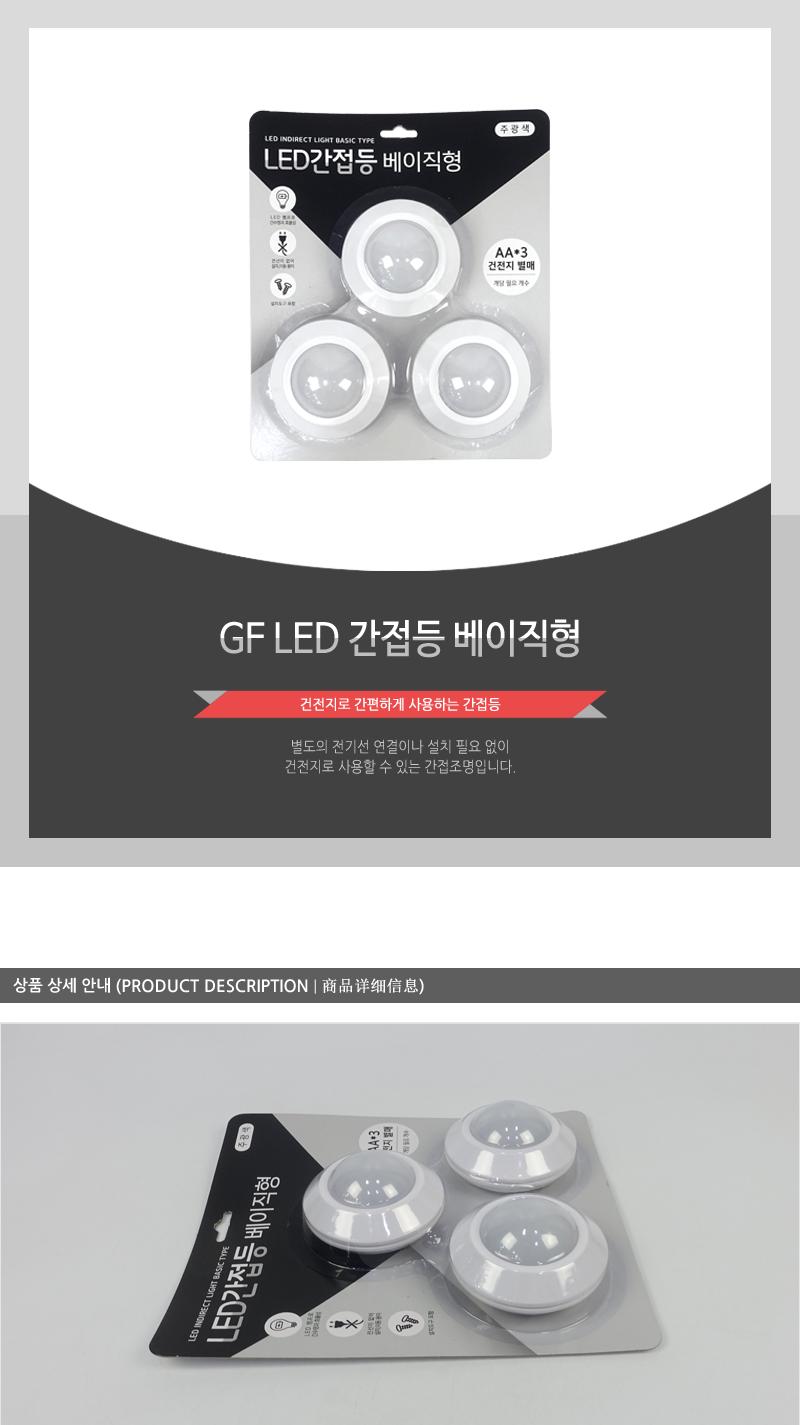 GF-LED간접등(베이직형) 조명 간접조명 현관조명 침실조명 주방간접등 화장실간접등 다용도간접등 인테리어조명 간편설치 간접등 계단등