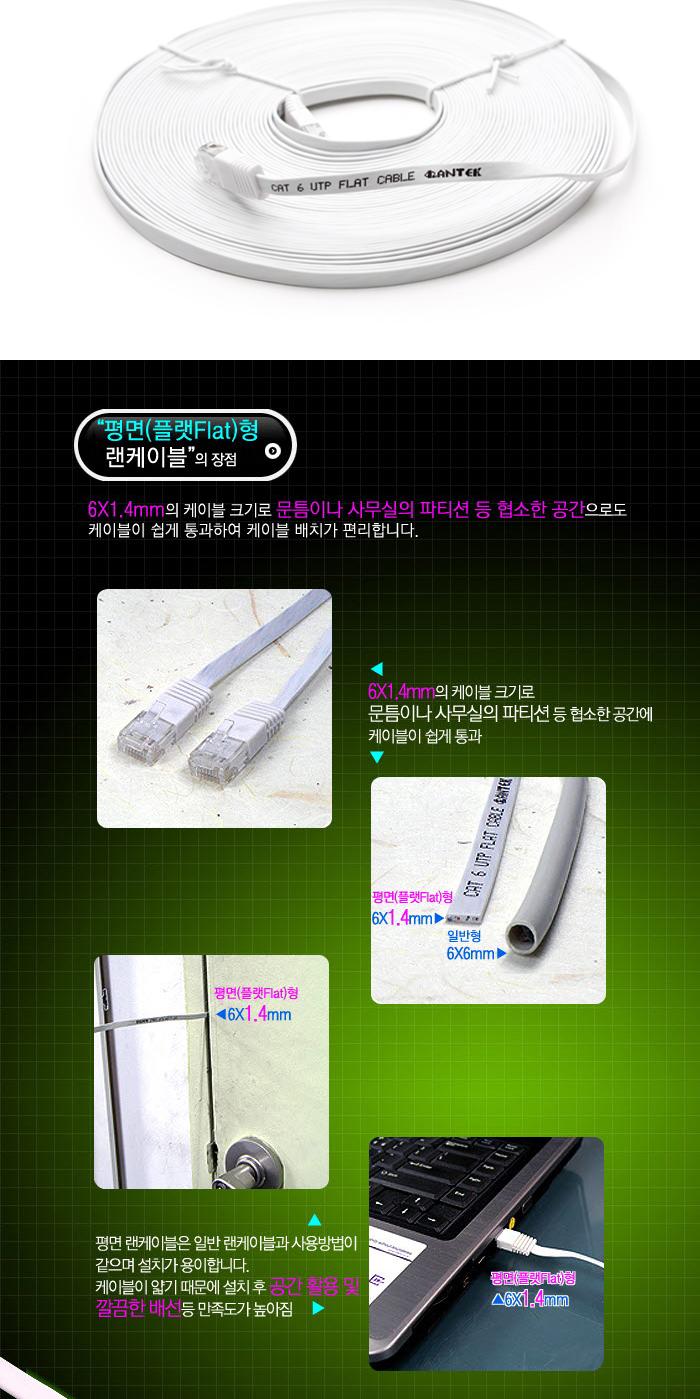 Coms CAT6 랜케이블 (LAN cable) 20m 다이렉트 플랫 랜선 RJ45/LAN케이블/LAN/랜케이블/렌케이블/랜선/렌선