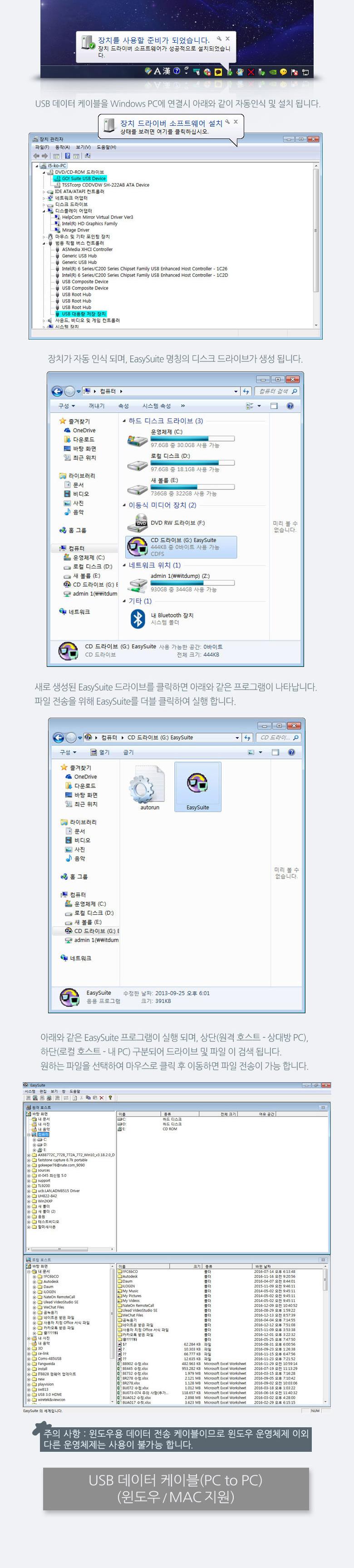 Coms USB 데이터 케이블. (PC to PC) 데이터 전송 전용(USB 2.0)/USB케이블/USB용품/USB데이터케이블/데이