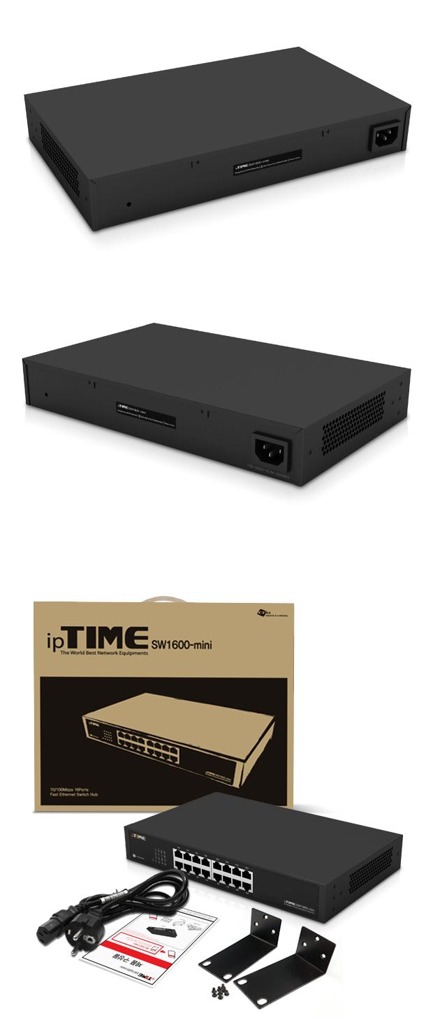 IPTIME SW1600-MINI - 10 100M 허브. 16포트/스위칭허브/허브/16포트허브/16포트스위칭허브/저소음허브/저