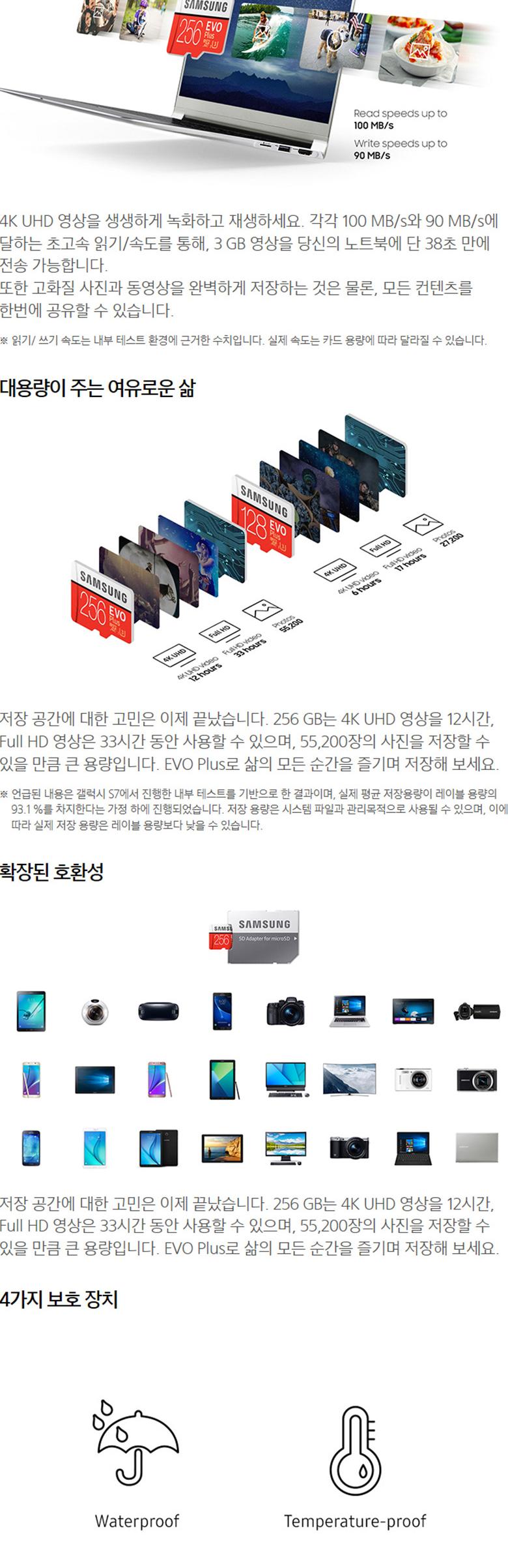 메모리 카드 (SAMSUNG) SDHC EVO PLUS 64G. Class10/64G메모리카드/64GSD카드/SD카드/SDHC카드/SDHC메모리/