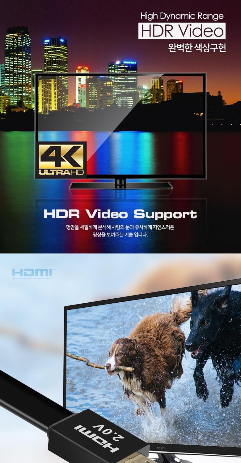 Coms HDMI 2.0 케이블( V2.0 플랫형 FLAT ) 1.8M/HDMI케이블/케이블/연결케이블/HDMI연장케이블/HDMI연결케