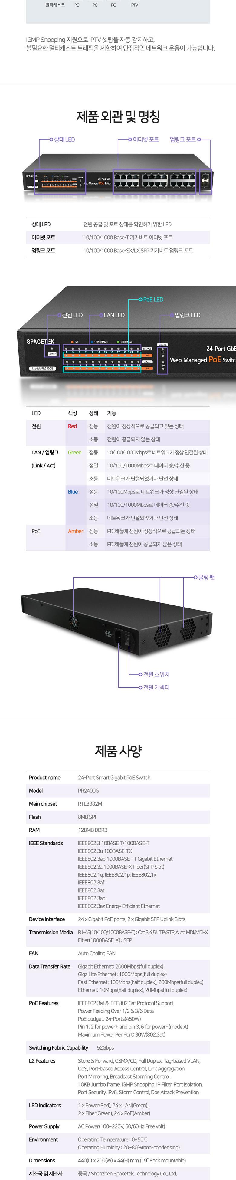 Coms 24포트 기가비트 GbE PoE 스위치허브 10 100 1000Mbps GiGabit Switch/허브/PC허브/컴퓨터허브/스위칭