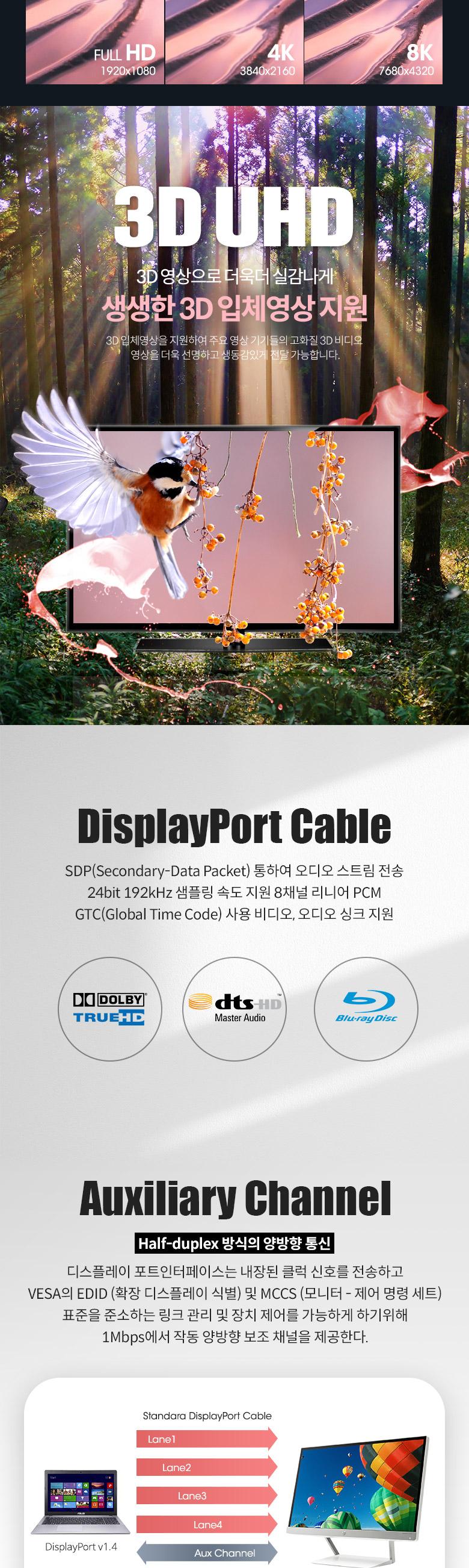 Coms 디스플레이 포트 케이블 5M/케이블/USB케이블/디스플레이포트케이블/디스플레이포트/디스플레이포트선