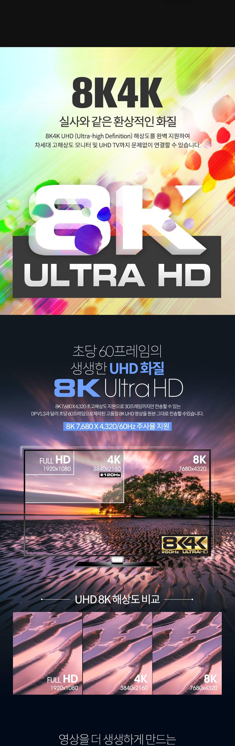 Coms 액티브 디스플레이포트 to HDMI 변환 케이블 3M DP1.4 to HDMI 2.1 Active DisplayPort 8K 60Hz UHD/H