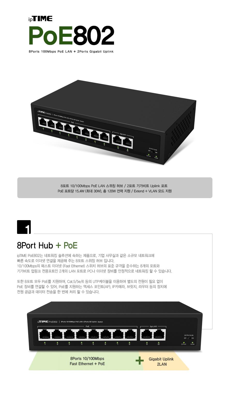 IPTIME POE802 8포트 8포트허브 8포트스위칭허브 8포트연결허브 포트허브 스위칭허브 스위칭 허브 컴퓨터허브 네트워크허브 네트워크장비