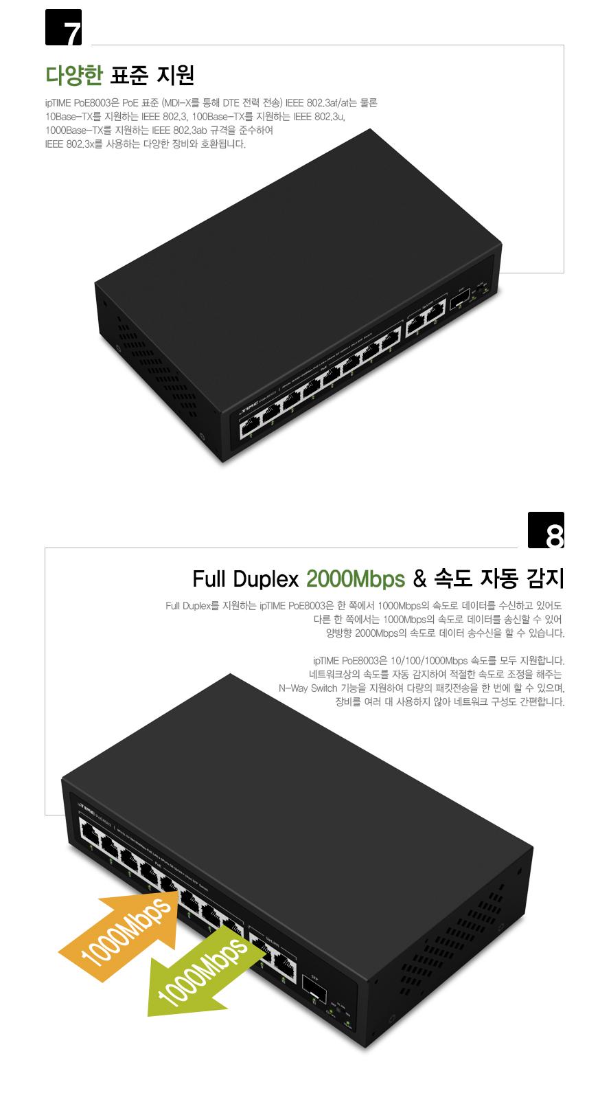 IPTIME POE8003 8포트 기가 SFP포트 8포트허브 POE허브 기가비트허브 포트허브 스위칭허브 스위칭 허브 컴퓨터허브 네트워크허브 네트워크장비
