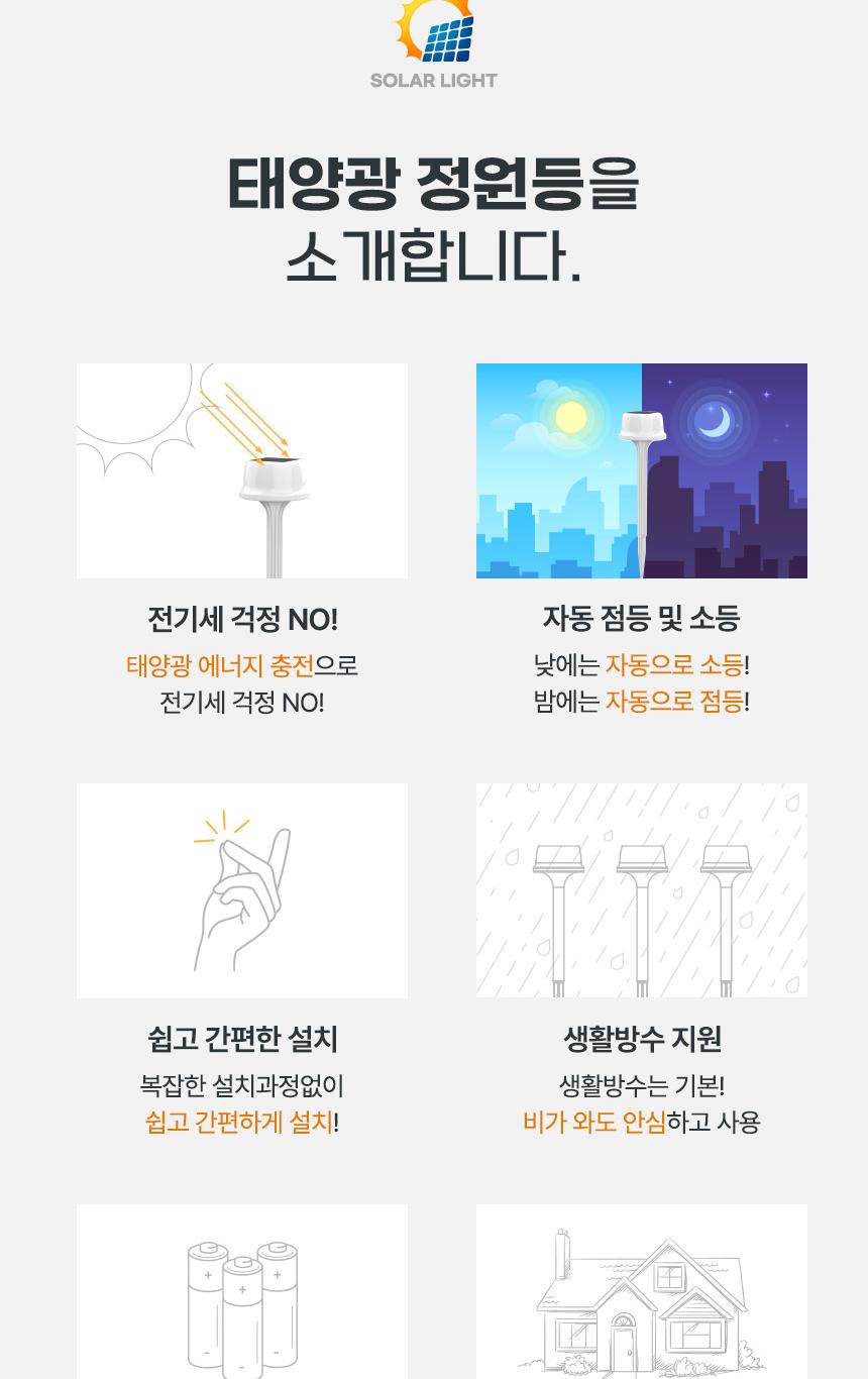 Coms 태양광 LED 정원등 미니-스틱 2개입/스틱정원등/태양광정원등/태양광조명/인테리어등/정원등기구/정원