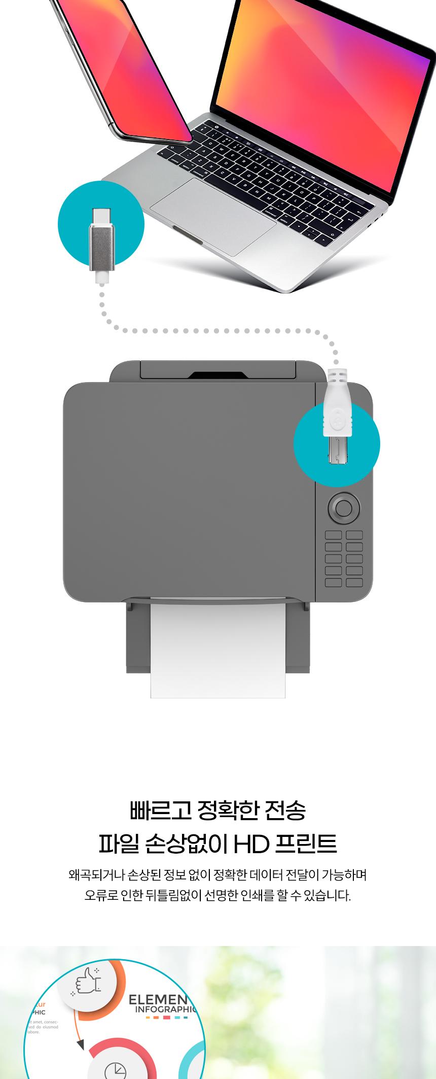 Coms USB 3.1 Type C to Type B 2.0 케이블 1m C타입 to B타입 480mbps/USB연결/USB연장선/스마트폰케이블/