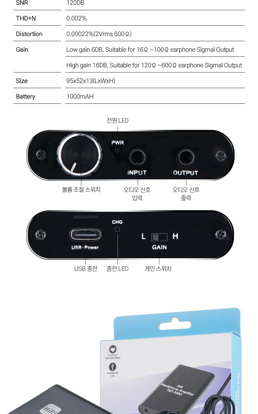 Coms Hi-Fi 헤드폰 사운드 앰프 16-300 Ohm/HIFI헤드폰사운드앰프/HIFI/하이파이/노이즈제거HIFI/노이즈제