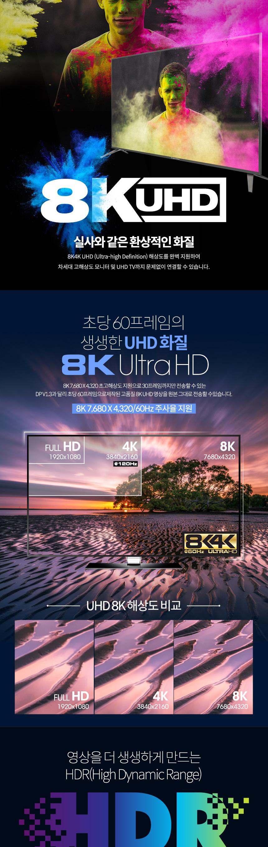 Coms HDMI 2.1 AOC 리피터 광케이블 70M 8K 60Hz 4K 120Hz 48Gbps Optical+Coaxial/광케이블/HDMI케이블/컴