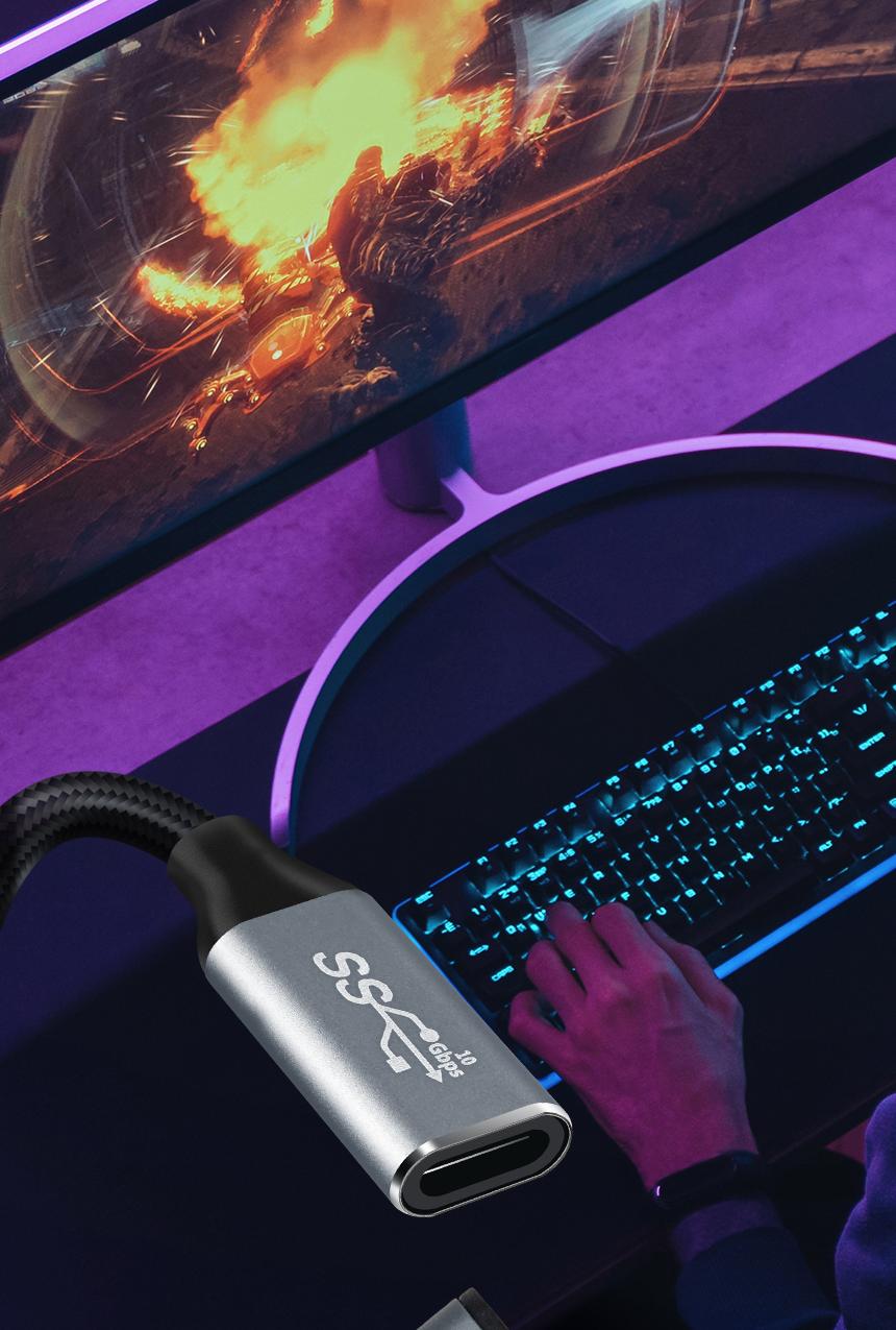 Coms USB 3.1 Gen2 Type C 연장 케이블 C타입 MF 10Gbps PD 100W 4K 30Hz Steam Deck 50cm/케이블/폰케이블
