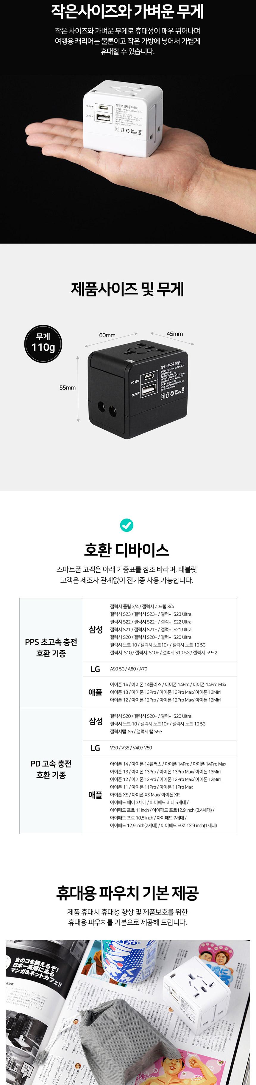Coms 여행용 아답터 White USB 초고속 2구/초고속2구아답터/초고속2구여행어답터/여행용아답타/여행용콘센