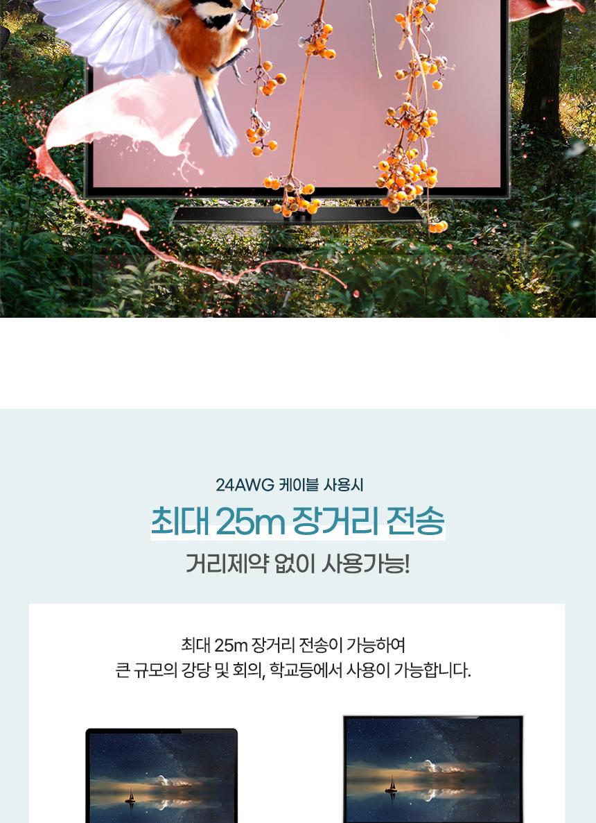 HDMI 2.0 젠더형 리피터 8K4K 60Hz 최대 25M/영상리피터/영상수신기/영상송신기/영상연장선/연장케이블/HDM