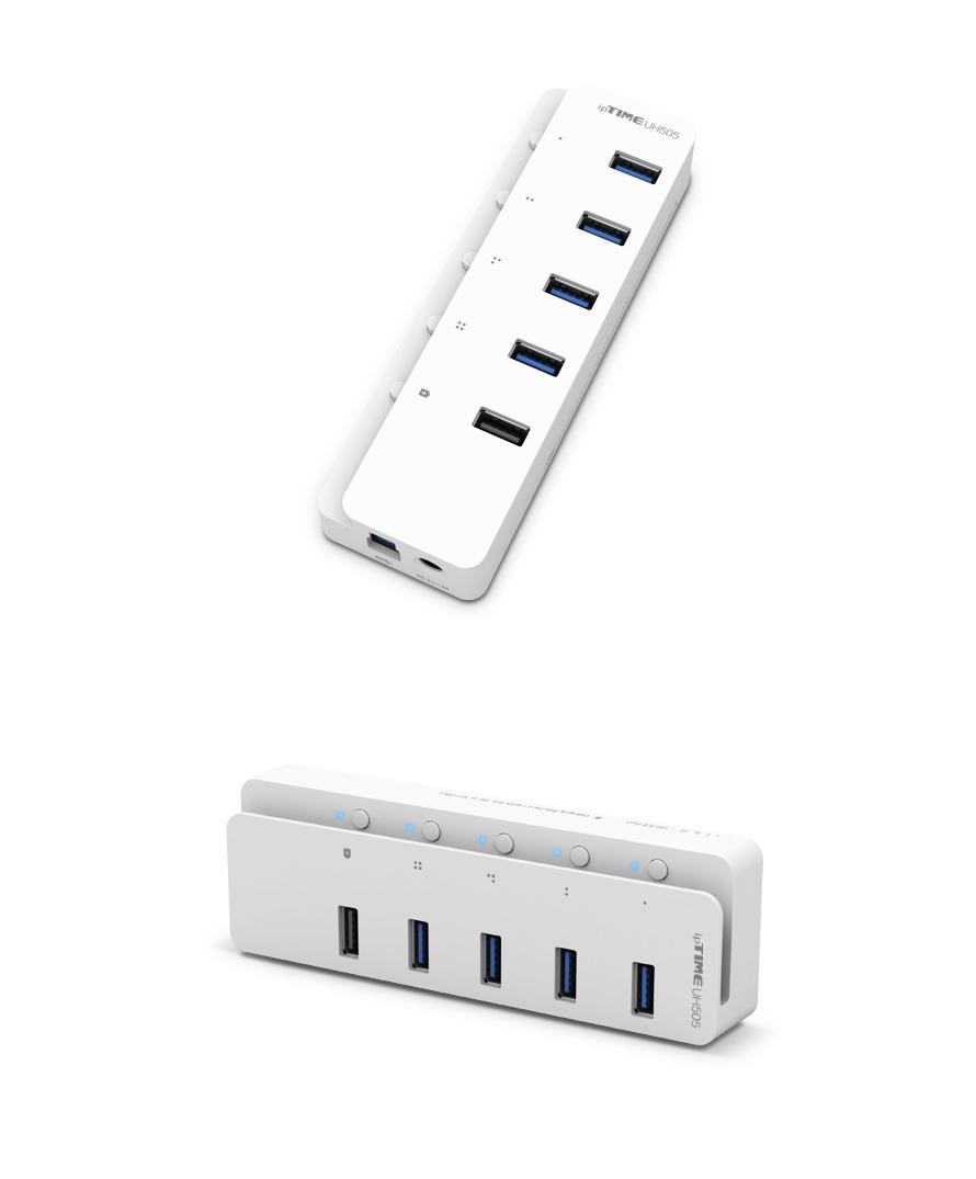 IPTIME UH505 USB3.0 허브 5포트 USB30허브 USB30유전원허브 유전원허브 멀티허브 스마트USB허브 USB충전포트 USB허브 USB충전허브 USB허브케이블 포트허브