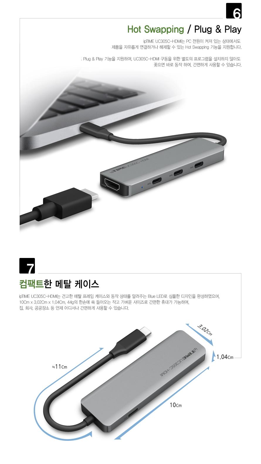 IPTIME UC305C-HDMI 4K HDMI USB Type C 허브/포트/네트워크공유기/공유/무선인터넷/EFM/와이파이확장/네트