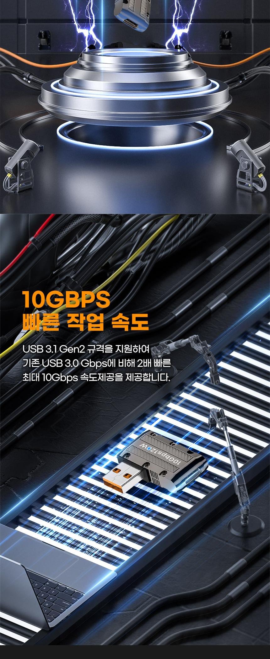 Coms USB 3.1 Type C Gen2 변환젠더 C타입 F to M/고속전송젠더/고속전송변환젠더/C타입변환젠더/8가지방형
