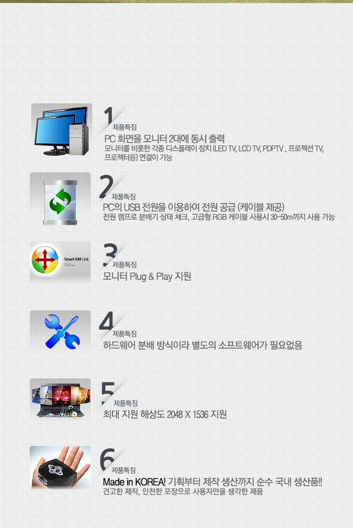 Coms 모니터 분배기 2:1 VGA RGB USB 전원 케이블포함/모니터분배기/영상분배기/주변기기/컴퓨터주변용품/