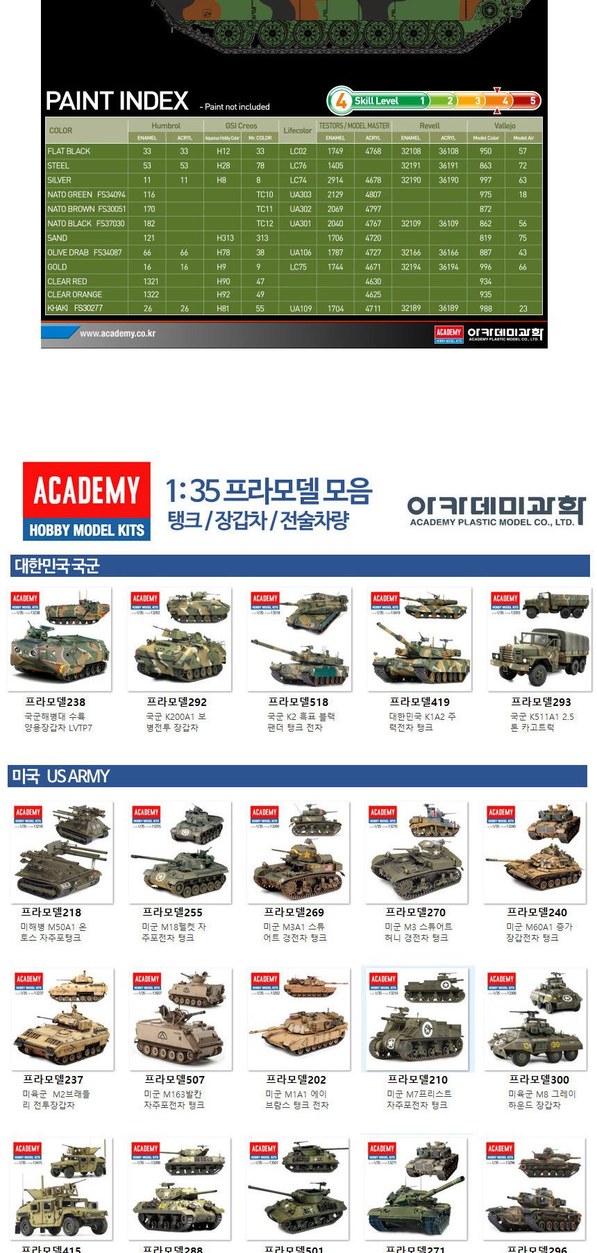 아카데미 미육군 M1A2 터스크II 탱크 전차 모델298/피규어/미니피규어/미니프라모델/키덜트취미/키덜트프라