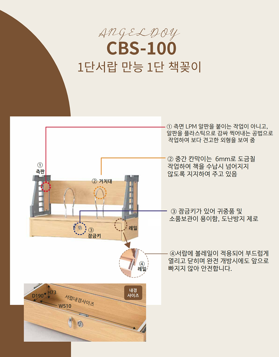 1단 서랍형만능책꽂이(CBS-100)망플 서류꽂이 책꽂이 책진열대 데스크멀티박스 서류문서정리 책정리 문구용꽂이 화일꽂이 파일꽂이 책상정리 책상정리대 데스크정리