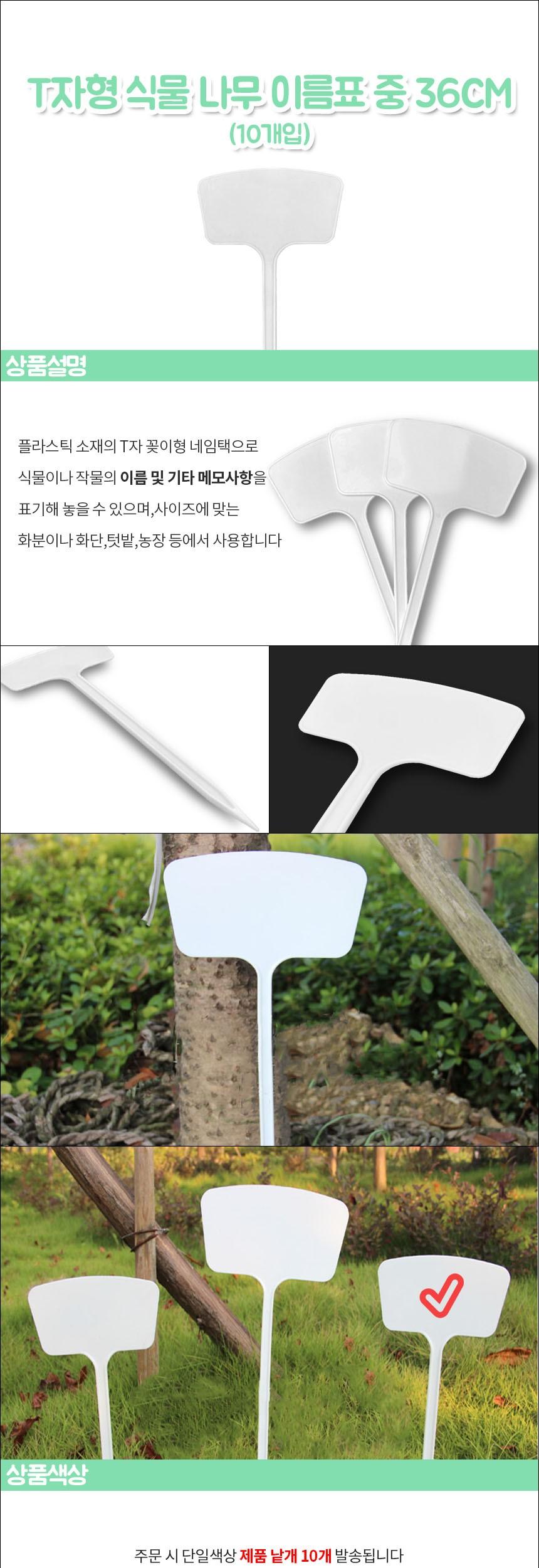 T형 화분 식물 나무 이름표 네임텍 중 36cm