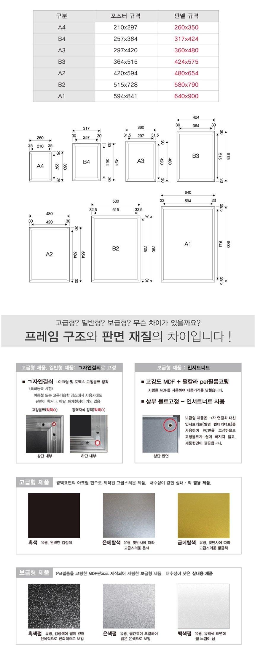 삼화 고급형 자석부착식 포스터스탠드 A2 MP-07BK 판촉 홍보 안내판 스탠드 포스터 메뉴판 안내 광고판 광고 간판 홍보물 문구