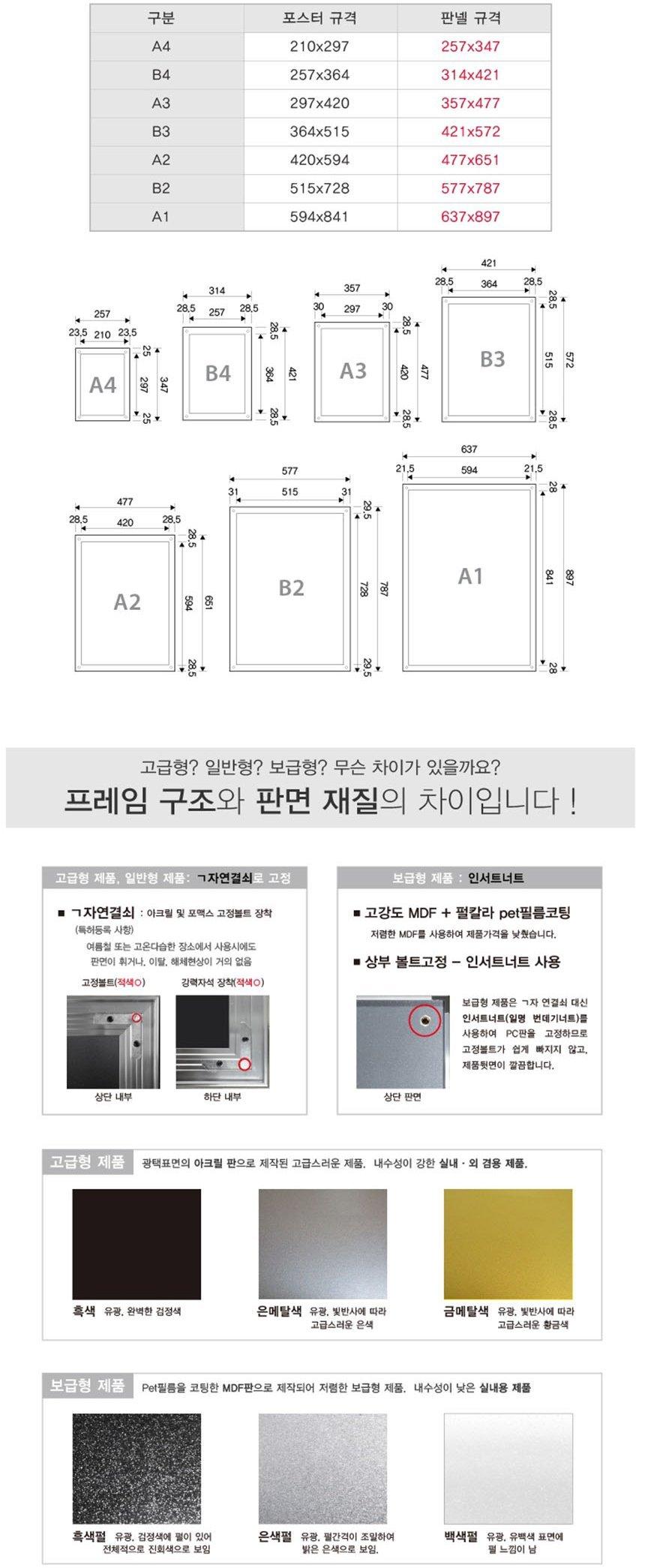 삼화 보급형 자석부착식 포스터스탠드 A2 SMMP-07Q 판촉 홍보 안내판 스탠드 포스터 메뉴판 안내 광고판 광고 간판 홍보물 문구