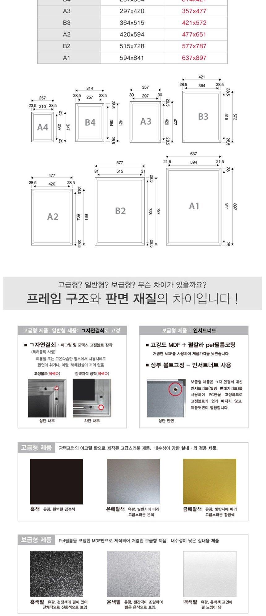 삼화 보급형 자석부착식 포스터스탠드 A3 SMMP-02QBK 판촉 홍보 안내판 스탠드 포스터 메뉴판 안내 광고판 광고 간판 홍보물 문구