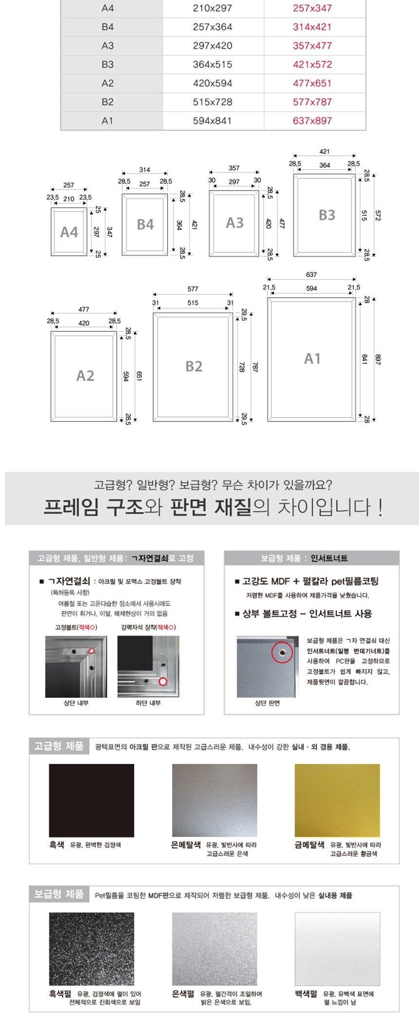 삼화 보급형 자석부착식 포스터스탠드 A4 MMP-01BK 판촉 홍보 안내판 스탠드 포스터 메뉴판 안내 광고판 광고 간판 홍보물 문구