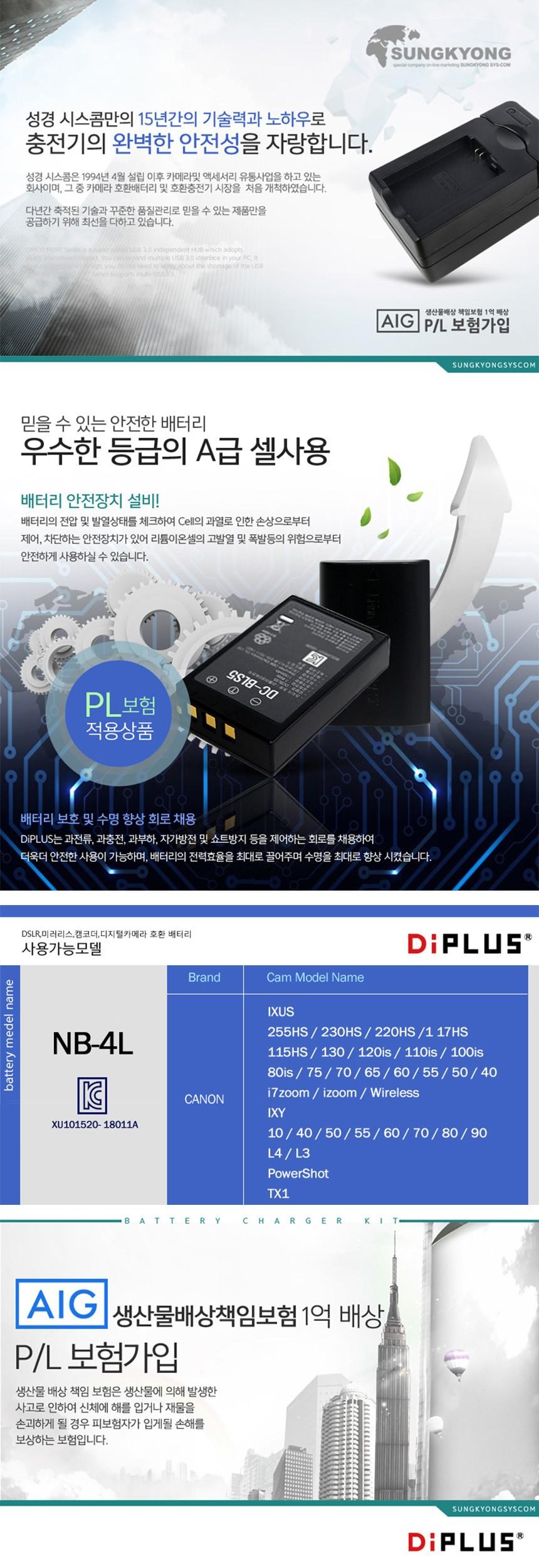 캐논 NB-4L 카메라 호환 배터리/카메라전용배터리/카메라전용밧데리/호환용배터리/밧데리/카메라밧데리/카