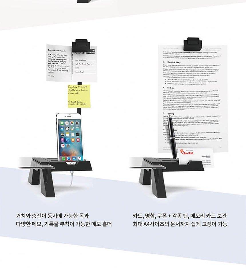 S324 스마트독 브릿지 모니터받침대 USB 화이트 투명/모니터받침대/모니터선반/받침대/컴퓨터책상/컴퓨터받