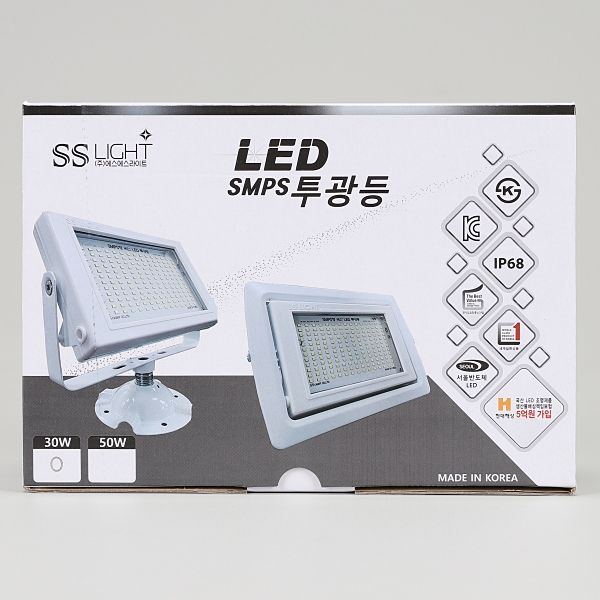 사각LED투광기 화이트(신형) KFES30 30W매입 전구 KS in-504963 투광기 작업등 야간투광기 야간작업등 실외작업등 실외투광기 캠핑투광기 공장용조명 창고조명