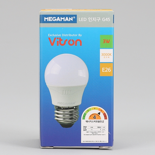 인지구 LED MEGA 3W E26 G45 전구 KS in-371821 전구 욕실전구 교체전구 램프 작은전구 교체용전구 LED전구 볼전구