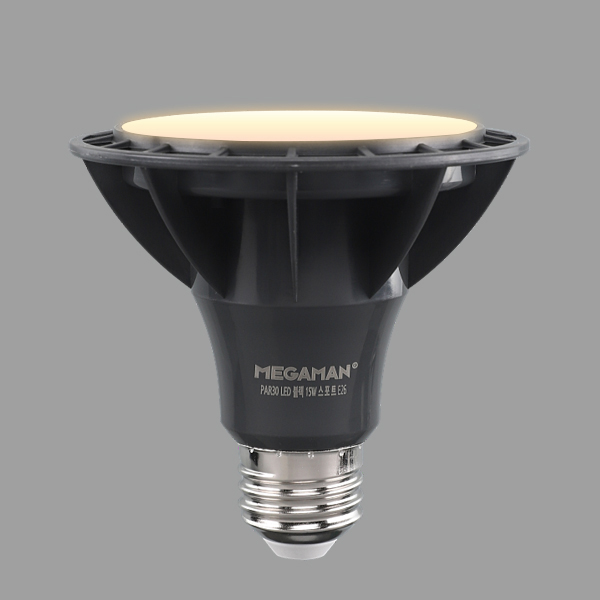 PAR30 LED 블랙 LOW플리커 MEGA(A) 15W 전구 스포트(집중형) KS in-371811 전구 LED전구 내장형전구 내장형LED램프 내정형LED전구 컨버터내장형램프 거실전구 사무실전구