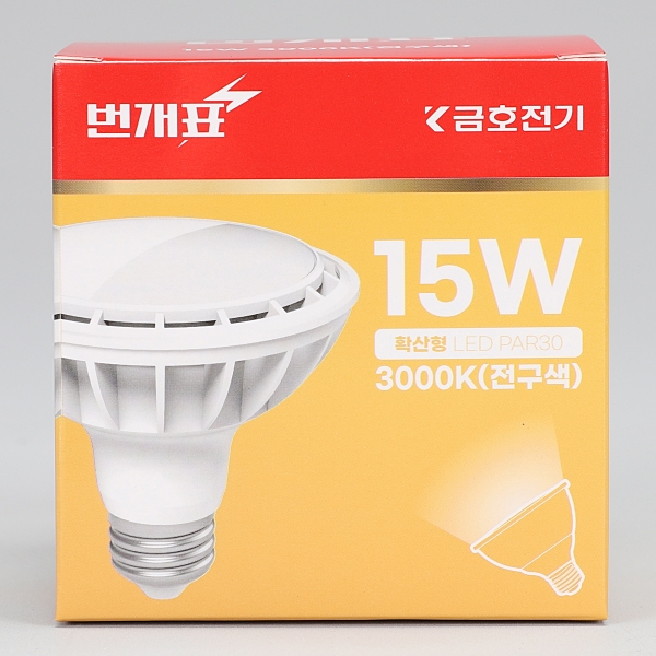 PAR30 LED(신형) 15W 전구 확산 KS in-448917 전구 LED전구 내장형전구 내장형LED램프 내정형LED전구 컨버터내장형램프 거실전구 사무실전구
