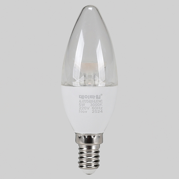 촛대구 LED 5W E14 투명 전구색 KS in-512888 전구 장식용전구 인테리어전구 촛대구전구 조명 장식조명 인테리어조명 컬러촛대구 촛대조명 촛대전구