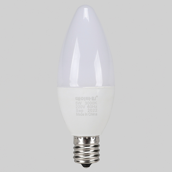 촛대구 LED 5W E17 불투명 전구색 KS in-512882 전구 장식용전구 인테리어전구 촛대구전구 조명 장식조명 인테리어조명 컬러촛대구 촛대조명 촛대전구