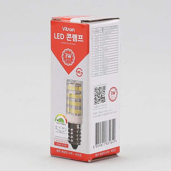 콘 램프 LED 3W E17 전구 KS in-370474 전구 램프 LED전구 LED램프 교체용전구 작업등전구 작업램프 콘전구 실내등 전구교체