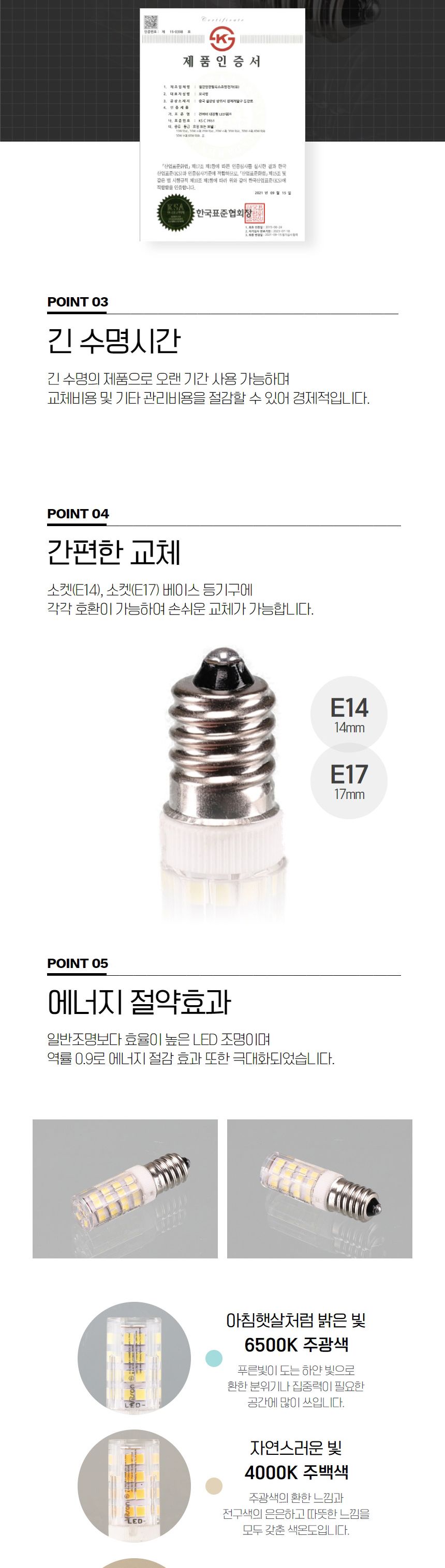 콘 램프 LED 3W E14 전구 KS in-229582 전구 램프 LED전구 LED램프 교체용전구 작업등전구 작업램프 콘전구 실내등 전구교체