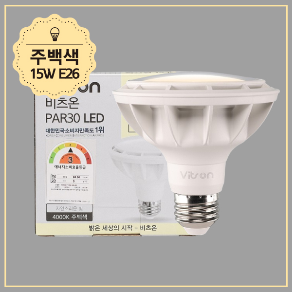 PAR30 LED W 화이트 15W 주백 확산형 in-380868 전구 LED전구 내장형전구 내장형LED램프 내정형LED전구 컨버터내장형램프 거실전구 사무실전구