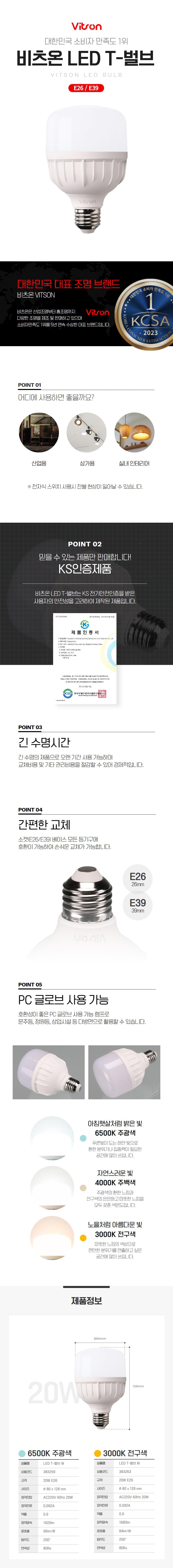 T-벌브 LED W 20W 전구 E26 in-383263 전구 LED전구 전구교체 교체용전구 전구램프 교체램프 조명 가정용전구 거실전구 방전구