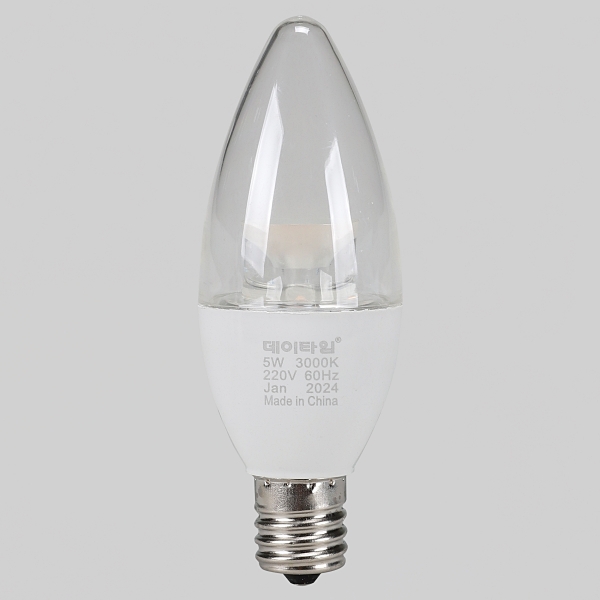 촛대구 LED 5W E17 투명 전구색 KS in-512884 전구 장식용전구 인테리어전구 촛대구전구 조명 장식조명 인테리어조명 컬러촛대구 촛대조명 촛대전구