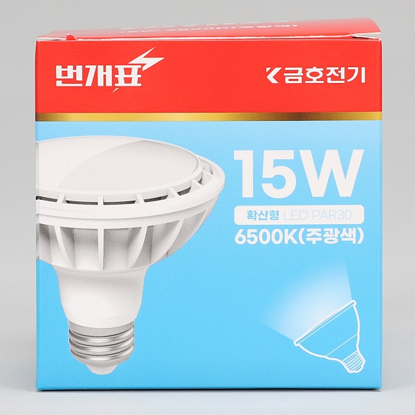 PAR30 LED(신형) 15W 주광 확산 KS in-448916 전구 LED전구 내장형전구 내장형LED램프 내정형LED전구 컨버터내장형램프 거실전구 사무실전구