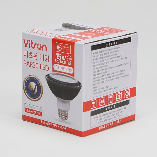 PAR30 LED 디밍 15W 전구 스포트(집중형) KS in-158071 전구 LED전구 가정용전구 전구교체 교체용전구 조명 교체용LED전구 인테리어전구 업소용전구 사무실전구