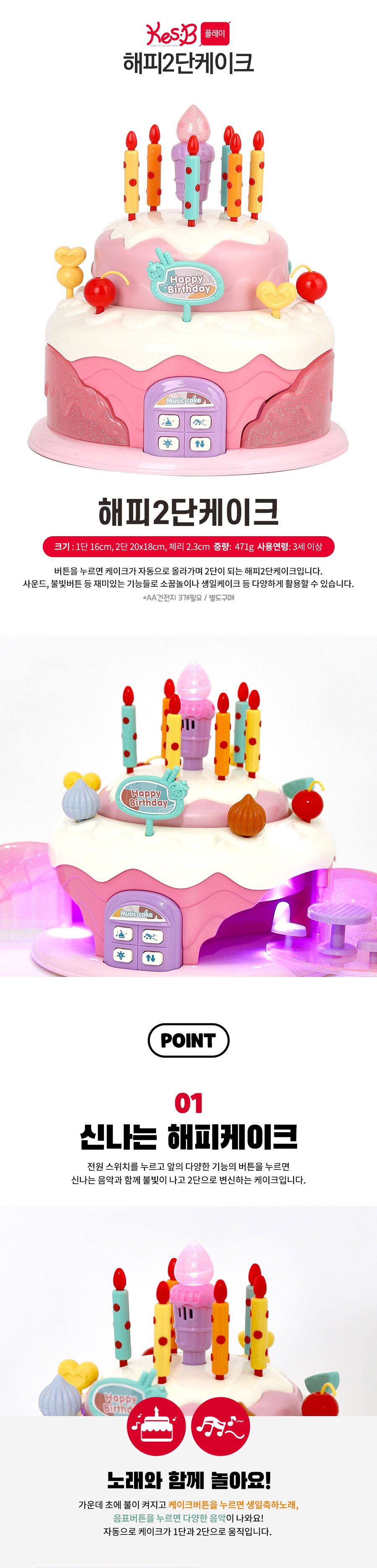 (캐스B)플레이 해피2단케이크(2213)