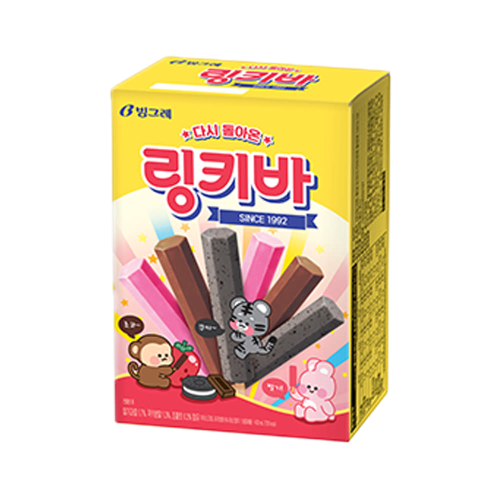 빙그레) 링키바 1박스 (8개입) 링키아이스크림 링키바아이스크림 초코아이스크림 딸기아이스크림 쿠키아이스크림 링키바 바아이스크림 아이스크림 아이스크림바 아이스크림스틱 스틱아이스크림 막대아이스크림