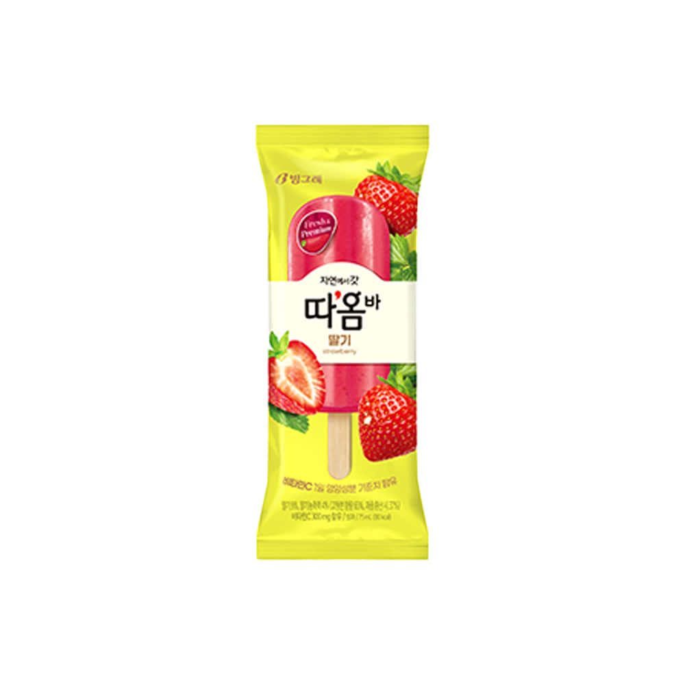 빙그레) 따옴바 딸기 1박스 (40개입) 아이스크림 과일아이스크림 과일맛아이스크림 딸기아이스크림 딸기맛아이스크림 막대아이스크림 스틱아이스크림 맛있는아이스크림 시원한아이스크림 여름간식