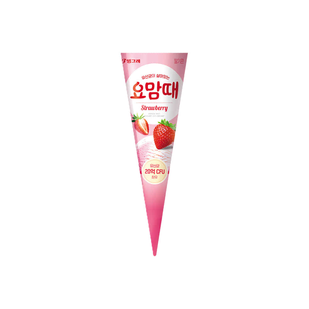 빙그레) 요맘때딸기콘 1박스 (24개입) 딸기아이스크림 유산균아이스크림 여름아이스크림 콘아이스크림 요맘때아이스크림 딸기콘아이스크림 빙과류 프로바이오틱스요맘때 콘요맘때 아이스크림
