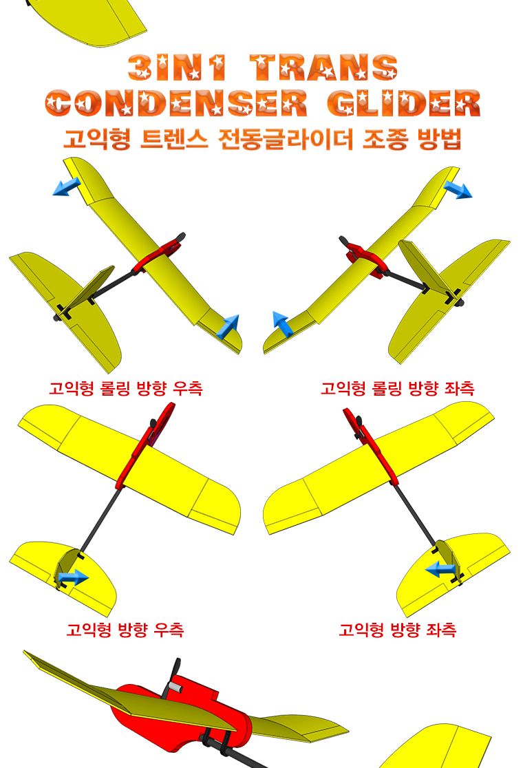 향앤미과학 3in1 트렌스 전동 글라이더/전동글라이더/전지글라이더/글라이더/비행기완구/작동비행기/비행기
